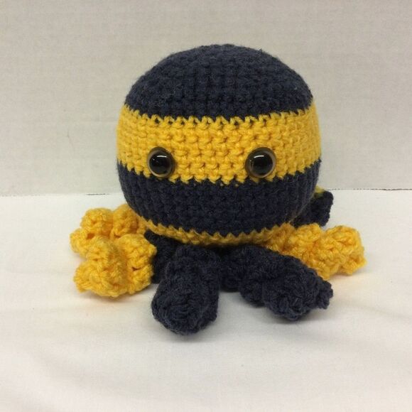 Handmade Crochet Octopus Plush-Soft Amigurumi Toy-Gift Sea Nautical Ocean Decor - Picture 13 of 16